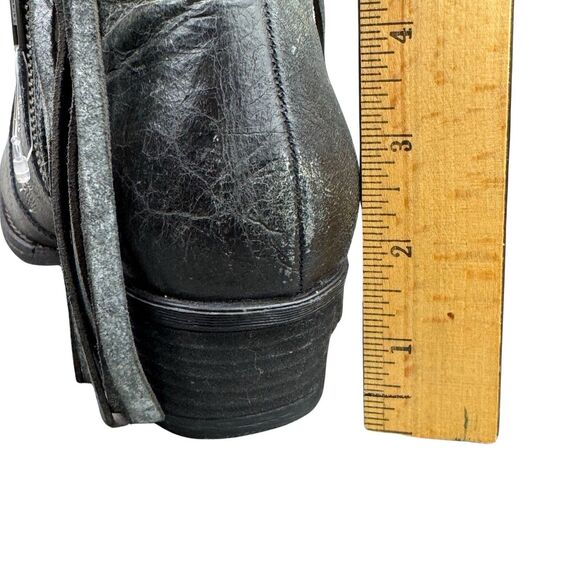 Sterling River SR6000 Cowgirl Boots Fringe Distressed Black Leather Sz 10 - Picture 13 of 16